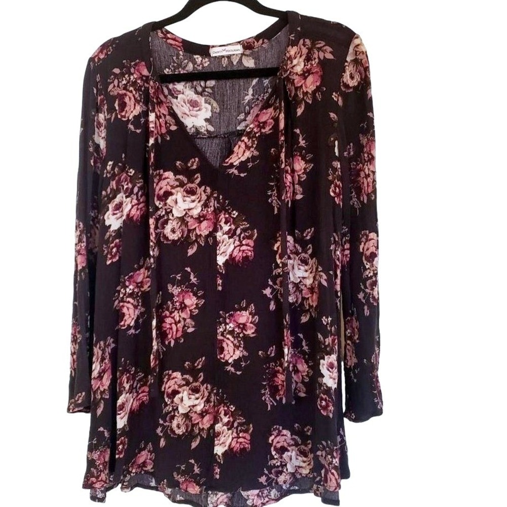 Dainty Hooligan tunic size Small floral boho‎ black pink